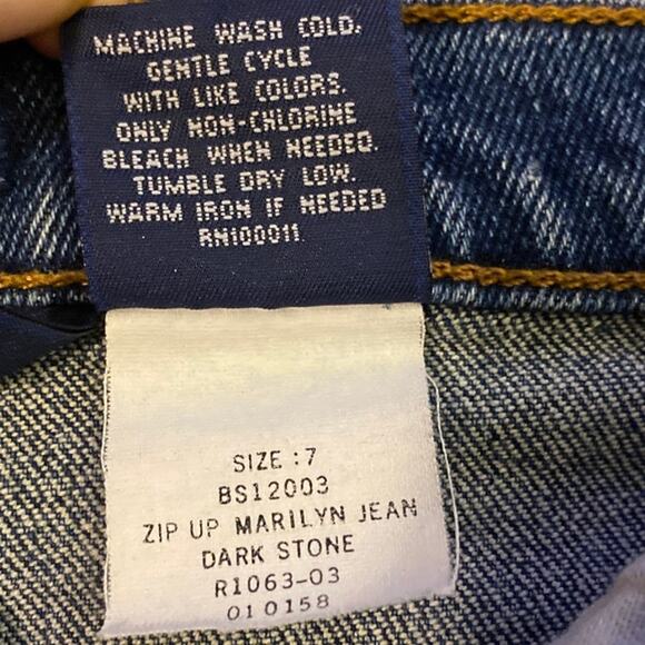 Vintage BONGO Zip Up Marilyn Jean Shorts Dark Stone Wash Size 7 Y2K 90s Denim - Picture 5 of 14